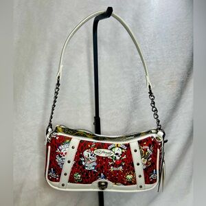 Ed Hardy Vibrant Red and White Shoulder & Crossbody Bag NWT
